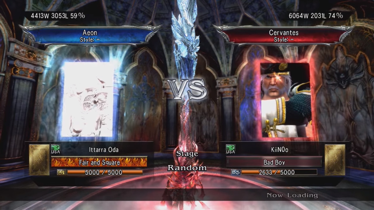 Soulcalibur V: Ittarra Oda (Aeon) Vs KiiN0o (Cervantes)
