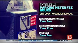 Proposal to extend parking meter hours Proposal Would Extend Indianapolis Parking Meter Fee Hours