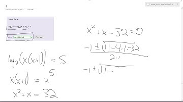 log2(x) + log2(x+1) = 5
