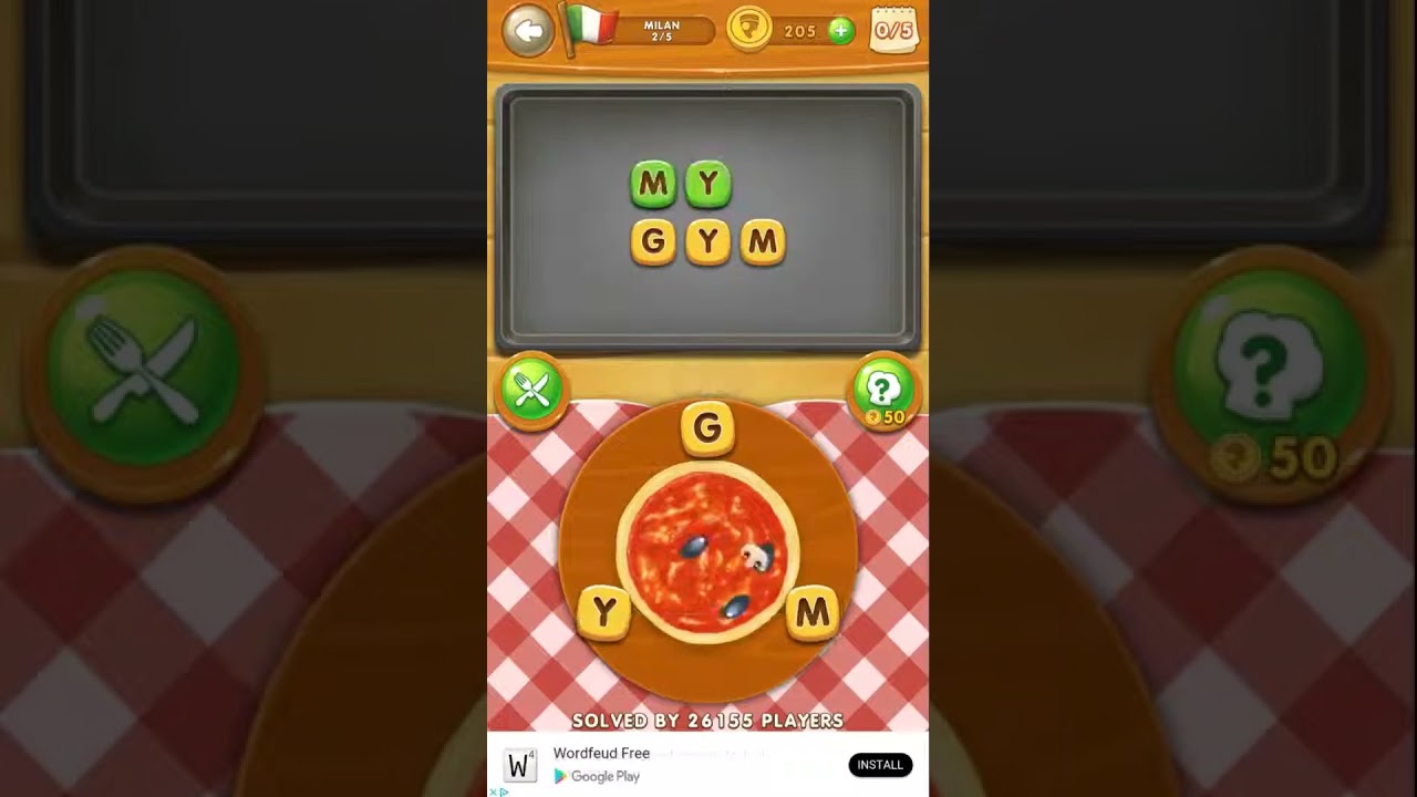 Word Pizza Milan Level 2