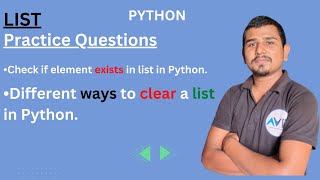 List Practice Questions in hindi #pythonlist #avitsupaul @programmingwithamit