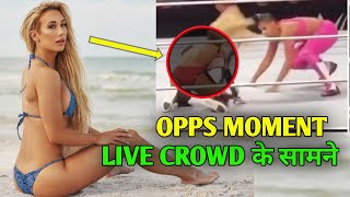 Carmella Wardrobe Malfunction in Front of Live Crowd Carmella Opps Moment