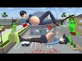 two naughty zombies Yuta &amp; Mio are disturbing the police giant at the police station - sakura school
