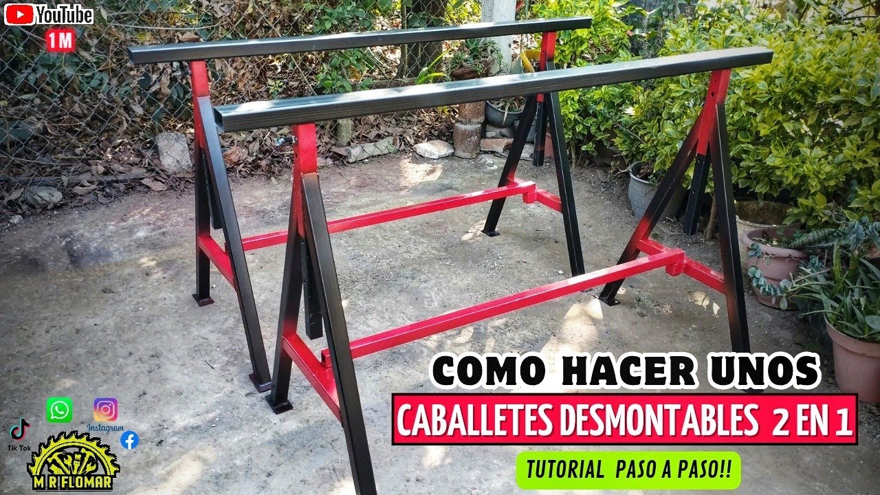 Como Hacer CABALLETES PLEGABLES | Burros Desarmables/Desmontables de Herreria🗜️🔩 ||•✅Steel SawHorses