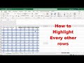 How to highlight every other row in excel