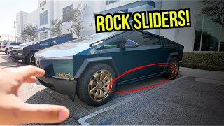 Upgraded Cybertruck Rock Sliders Side Step Installed by Unplugged Performance