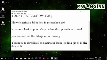 How to Activate 3D option in photoshop  cs6