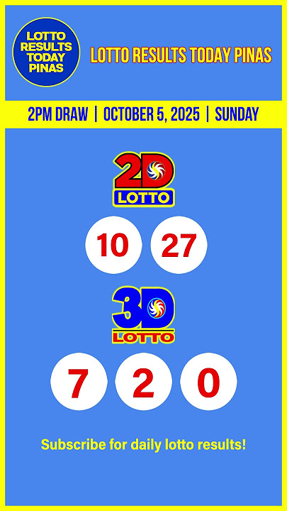 PCSO 2D 3D Lotto Results Today 2pm Draw Saturday October 5, 2025 #lottoresulttoday