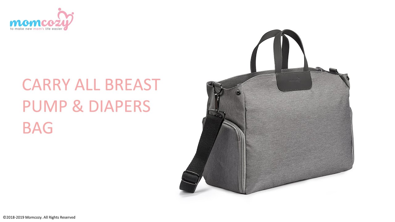 Momcozy Diaper / Breast Pump Backpack Bag Gray