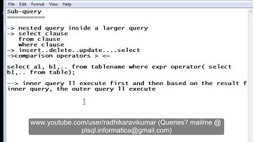 SQL : Introduction to Sub Query