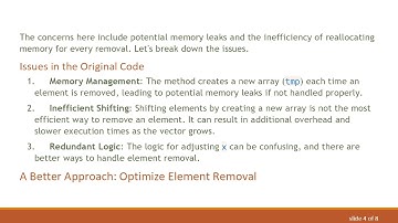 How to Efficiently Remove Elements from a Custom Vector in C+ +
