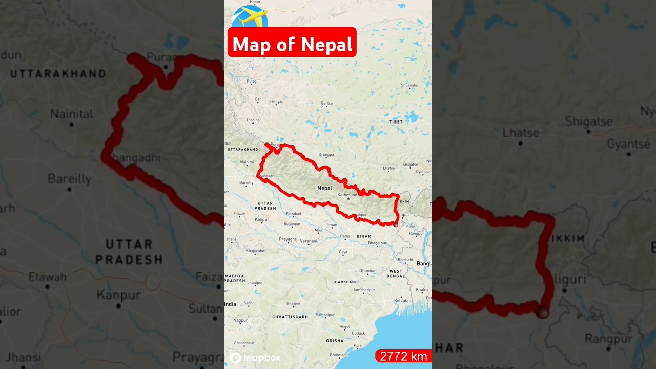 Map of Nepal #nepal #map #mountains #himalayas #shorts #youtubeshorts #reels #facts #viralshorts