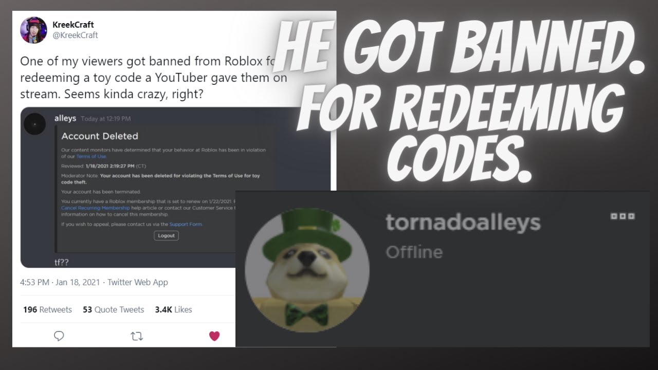 Kid Gets BANNED For Redeeming Toy Code!? (ROBLOX) 