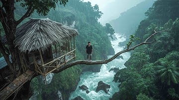 7 Day Challenge: Build a House with Bamboo and Vines on a Big Tree to Survive in the Rainforest
