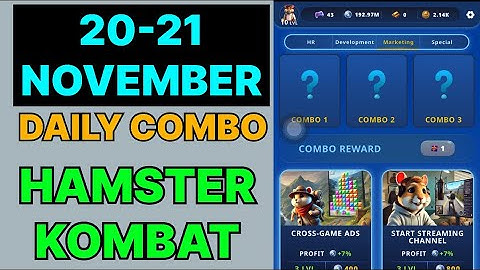HAMSTER KOMBAT GAMEDEV DAILY COMBO | HAMSTER KOMBAT DAILY COMBO | 20 NOVEMBER HAMSTER DAILY COMBO |