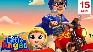 Motorcycle Ride With Grandpa Learn Vehicles For Kids Little Angel Kids Songs Nursery Rhyme