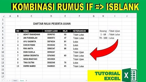 Cara Menggunakan ISBLANK Kombinasi IF pada Excel