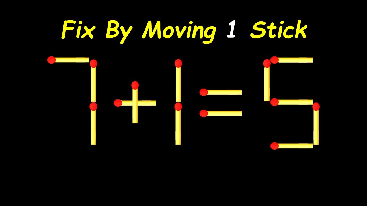 Fix This Equation by Moving JUST ONE Stick – Brain Teaser!