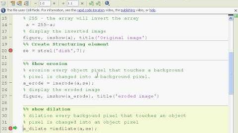 Matlab Morphology erode dilate open close strel tutorial
