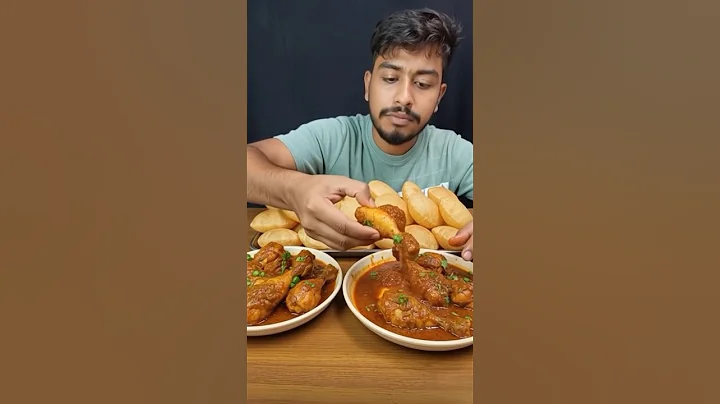 tasty 😋 chicken leg piece or bhature eating !! #food #eatingshow #mukbang #asmreating #short #eating