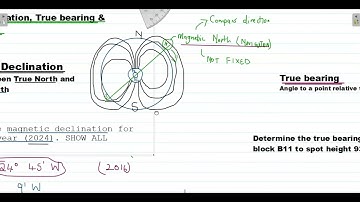MAPWORK CALCULATIONS| DETERMINING MAGNETIC DECLINATION, TRUE BEARING & MAGNETIC BEARING |MADE SIMPLE