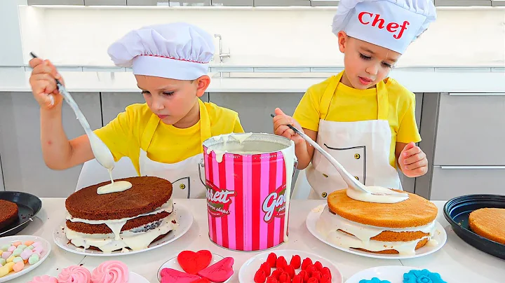 Vlad and Niki Cooking and playing with Mom - Funny...
