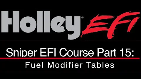 Holley Sniper EFI Training Part 15: Fuel Modifier Tables | Evans Performance Academy