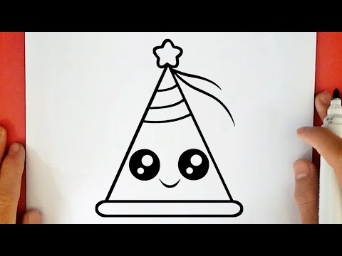 HOW TO DRAW A CUTE PARTY HAT