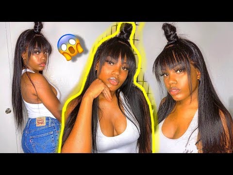 diy-:half-up-half-down-knot-bun-with-choppy-bang-|ft-vshow-hair|