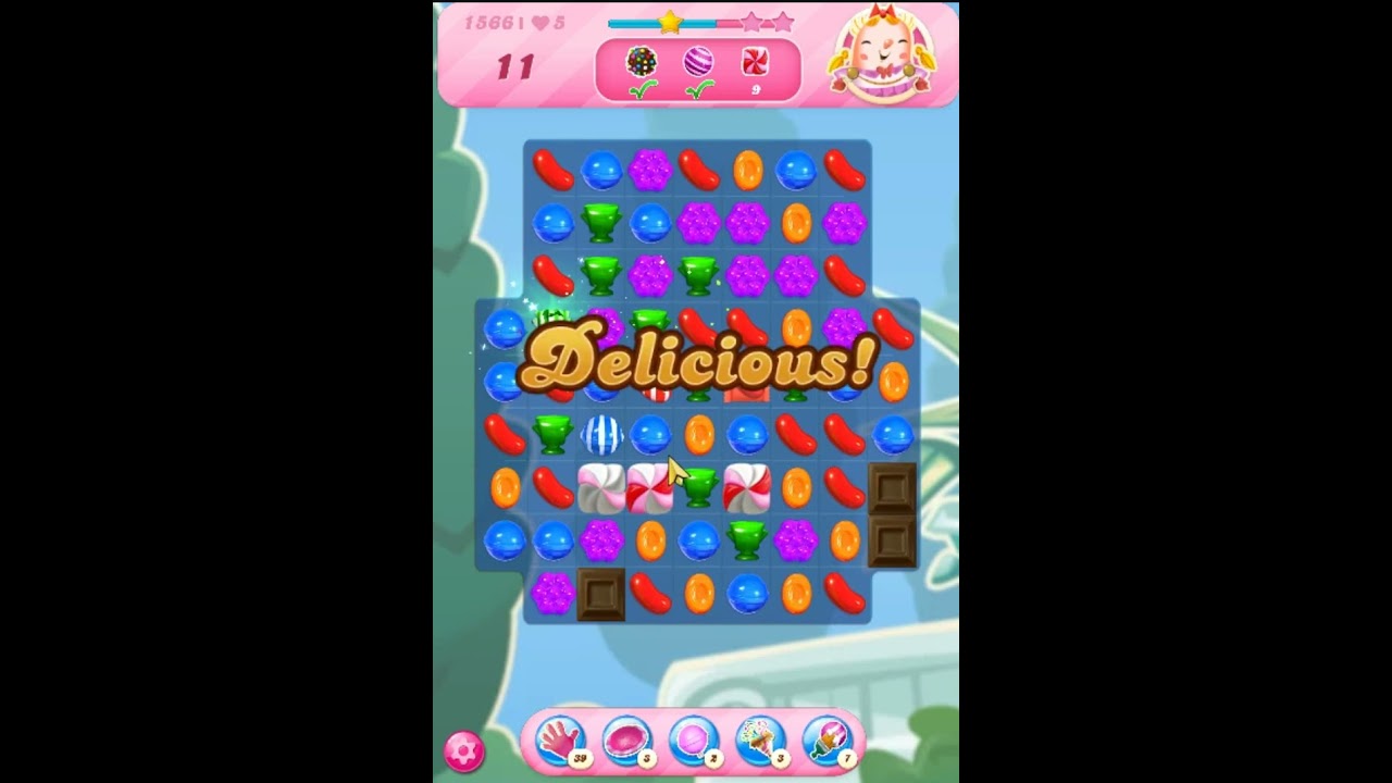 Candy Crush Saga Level 1566 - 3 Stars, 24 Moves Completed