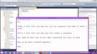 Using Sequence in Sql Server 2012 tutorials