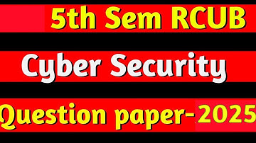 BA 5th sem Cyber Security question paper 2025 |