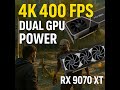 4K 400 FPS | Dual GPU LOSSLESS SCALING RX 9070 XT + RTX 3060 | LSFG + DLDSR + XESS | Dying Light 2