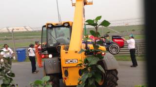 Mark webber gearbox failure car pick up at Buddh international circuit 2013