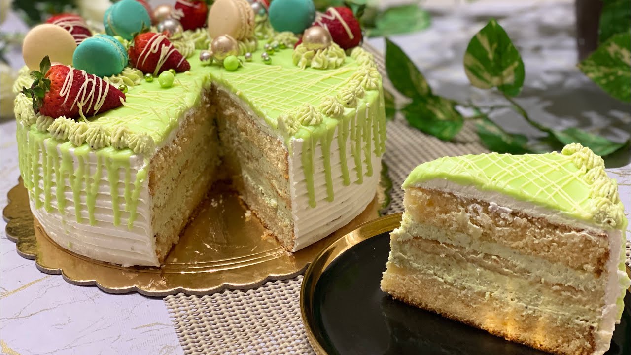 Торт с фисташковым кремом и маскарпоне #торт#готовка# 😍😍