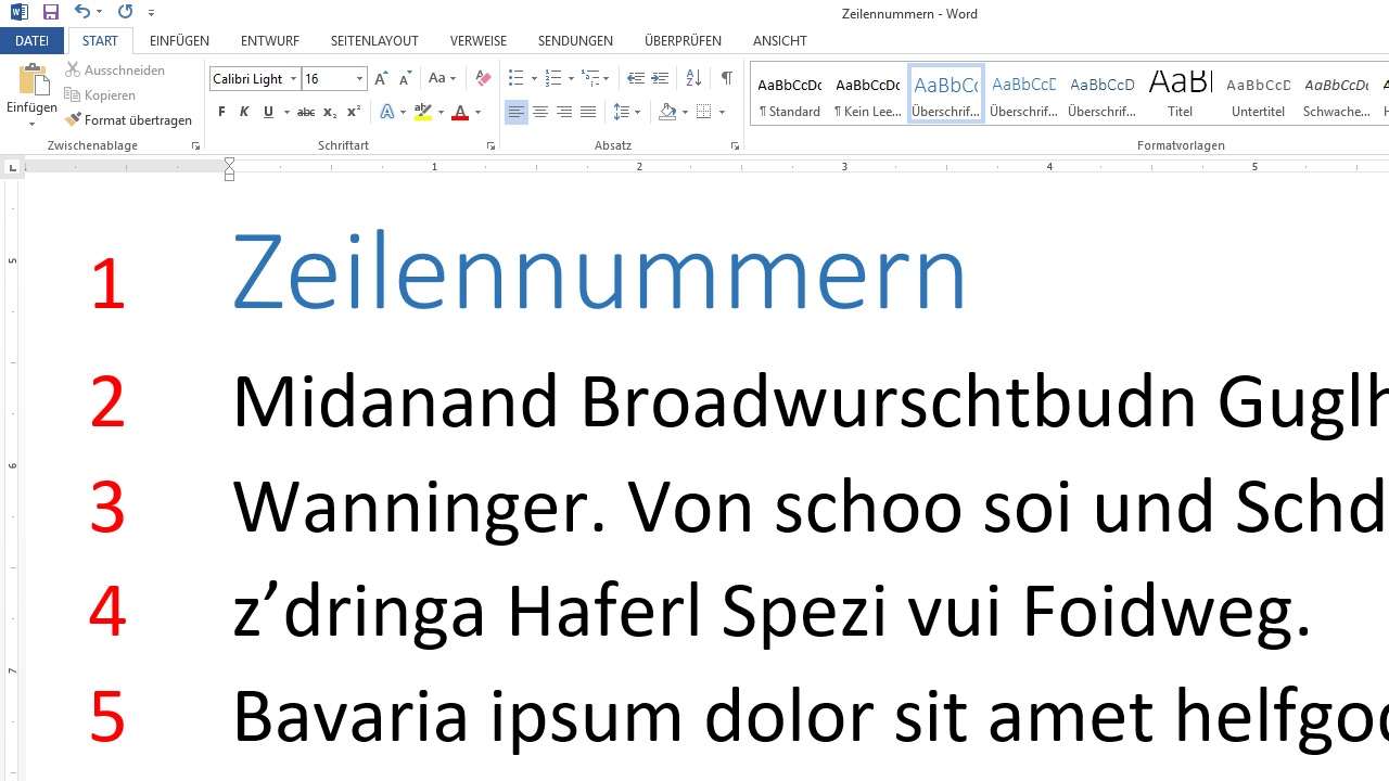 Google docs zeilenangabe