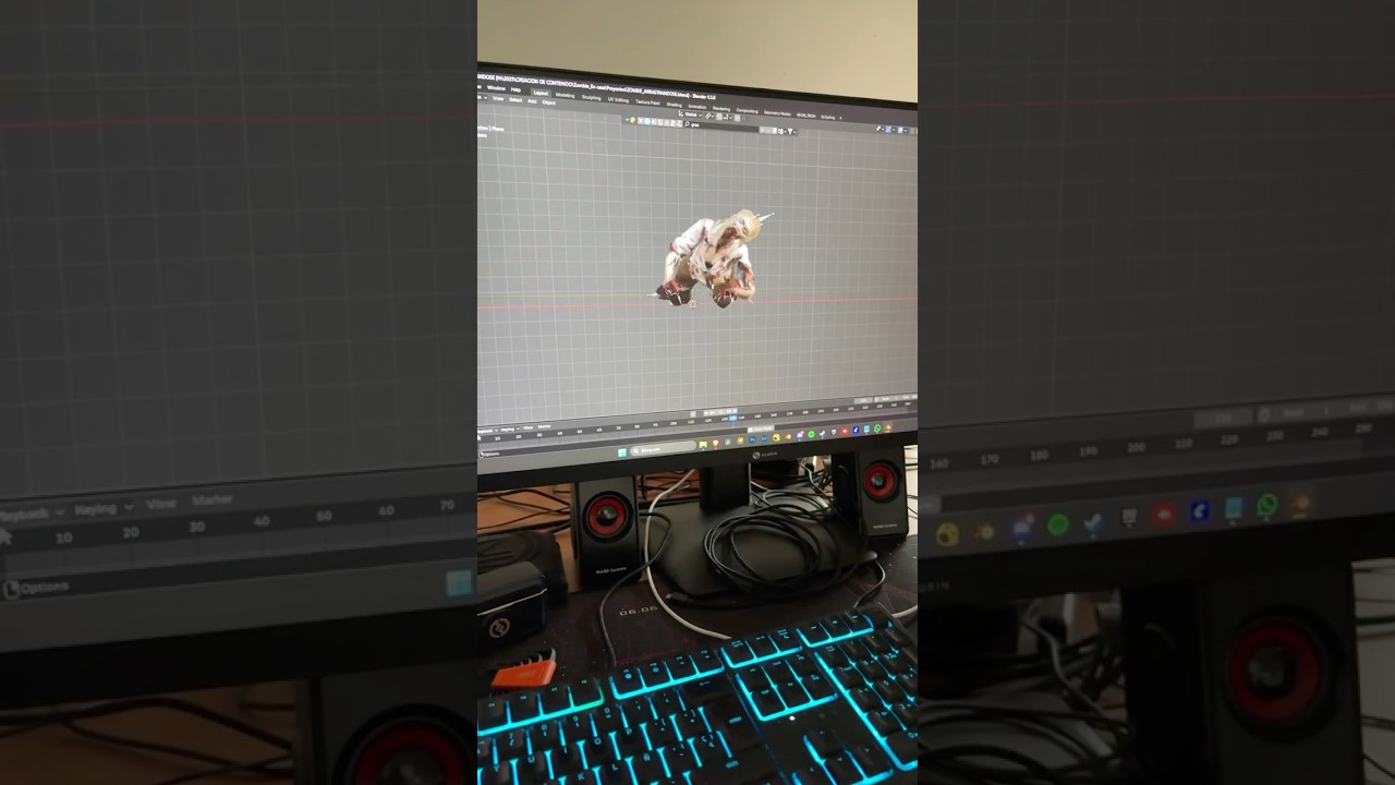 EL zombie se ha quedado raro #blender #vfx