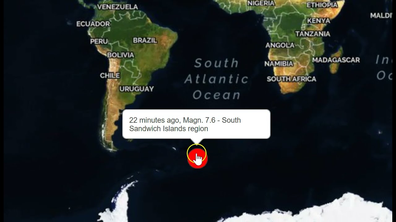 Big 7.5 Magnitude Earthquake Strikes The South Sandwich Islands Region