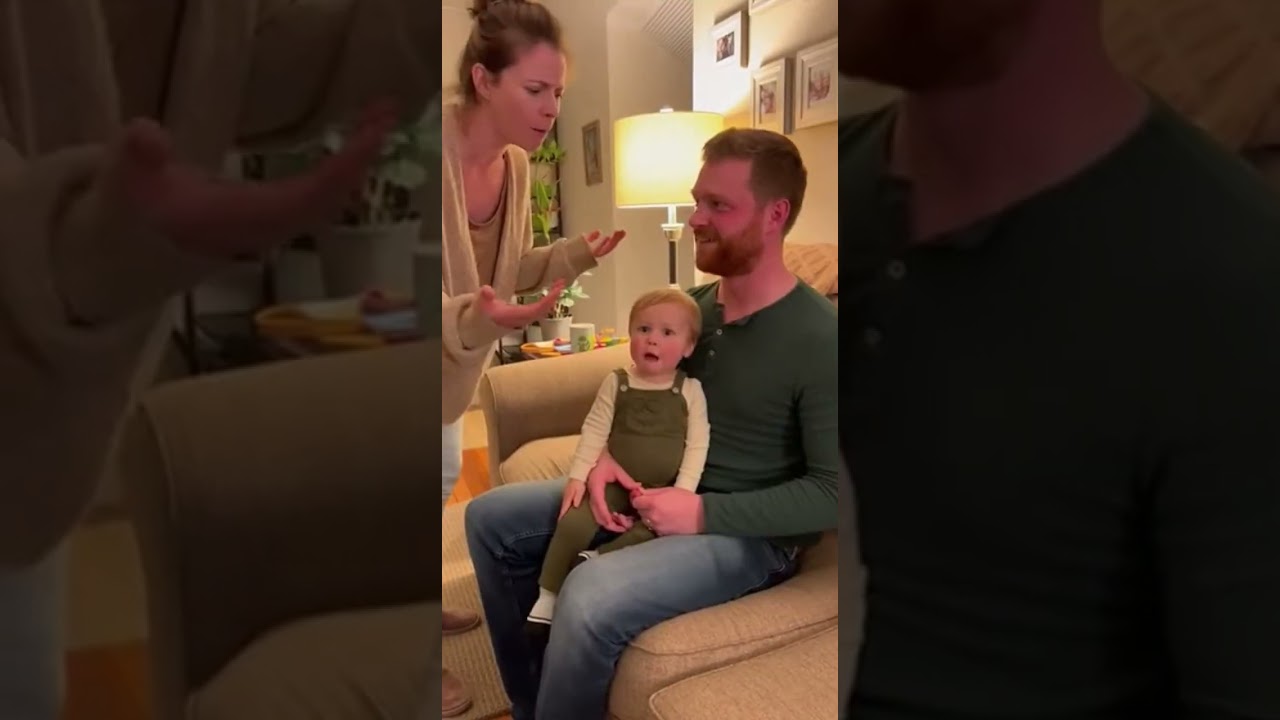 🍼 Малышка защищает папу, как маленький герой 😂 