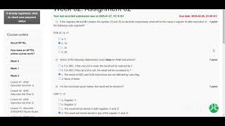 NPTEL Embedded Systems Design with ARM Quiz Week 2 Assignment 2 Answers Net Worth