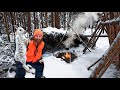 Eating Only What We Catch for 48 Hours Winter Survival Challenge (day 2)!