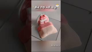 cute bed using super clay #bedart #clayart #artandcraft #dollroom #diy
