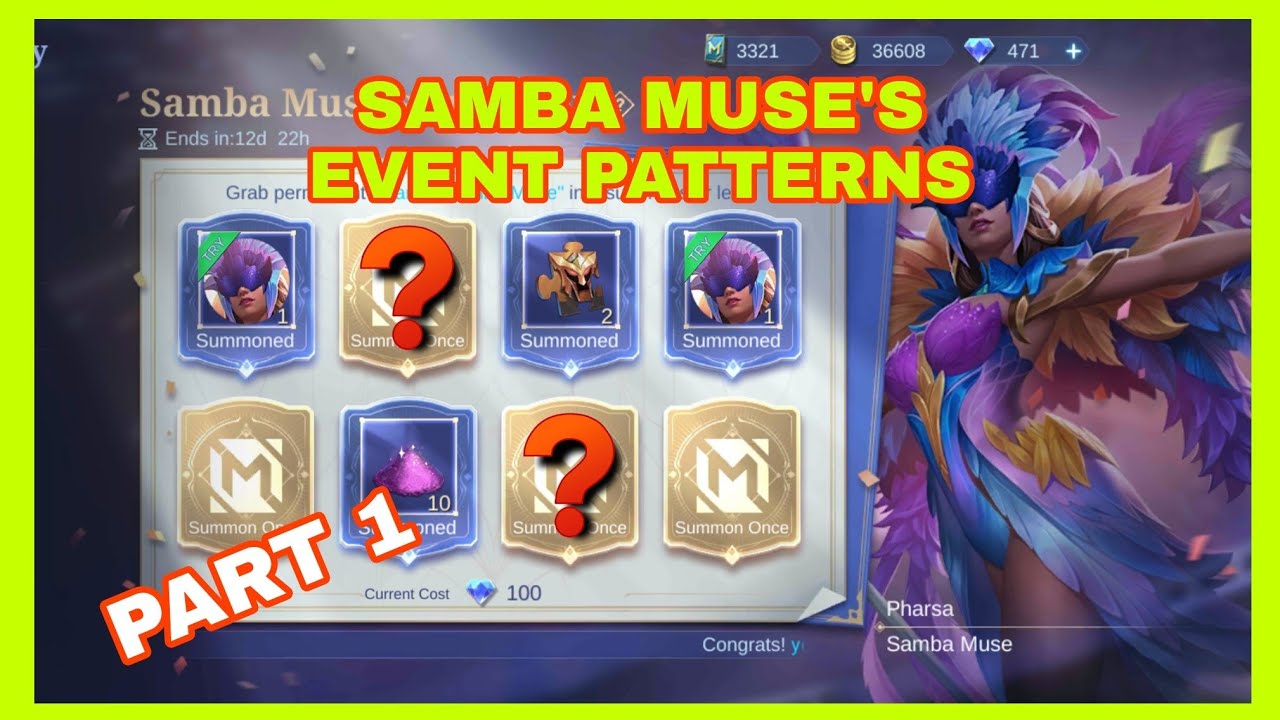 PART 1: SAMBA MUSE SUMMON EVENT PATTERN 2022! MOBILE LEGENDS BANG BANG