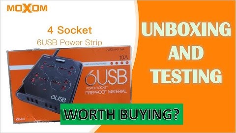 Moxom KH-63 Power Strip 4 universal Socket with 6 USB output 3.4A  - unboxing and first hand