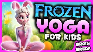 FROZEN YOGA ‍♀ calming yoga for kids | Easter Bunny Brain Break | Danny Go Noodle inspired