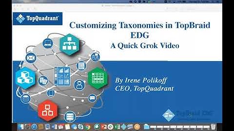 Quick Grok Video: Customizing Taxonomies in TopBraid EDG