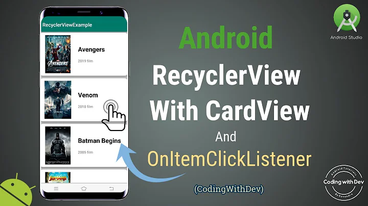 Android RecyclerView With CardView and OnItemClickListener Example | RecyclerView OnClickListener