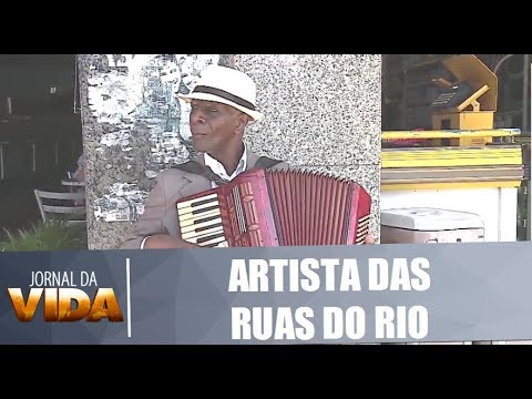 vídeo Artista popular faz sucesso nas ruas do Rio - Jornal da Vida. Reportagem de Wellington Andrade 