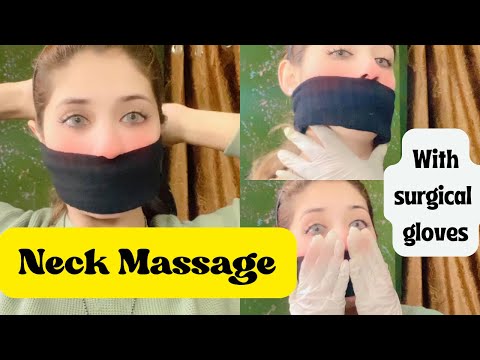 Neck Massage Challenge |with surgical gloves 🧤| Gagtalk | #aqsaadil #challenge #gag #silentaqsa