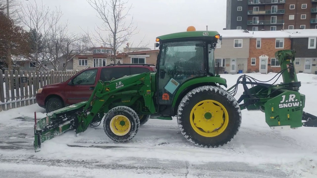John Deere 4066R Tractor With Metal Pless Snow Plow And Pronovost Snow Blower johndeere John Deere 4066R Tractor With Metal Pless Snow Plow And Pronovost Snow Blower johndeere